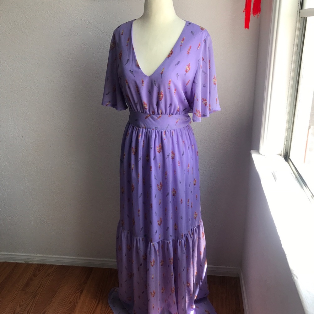 Empire lavender maxi dress from Re:Named